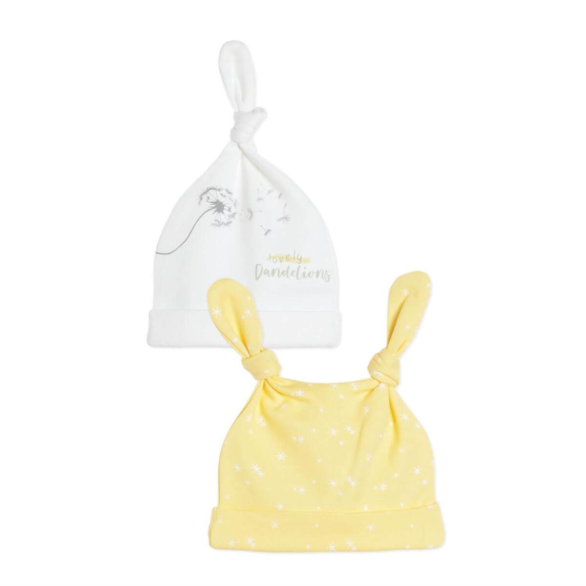 Bibaby Organik Şapka 2li Fly Dandelions Sarı - Ekru