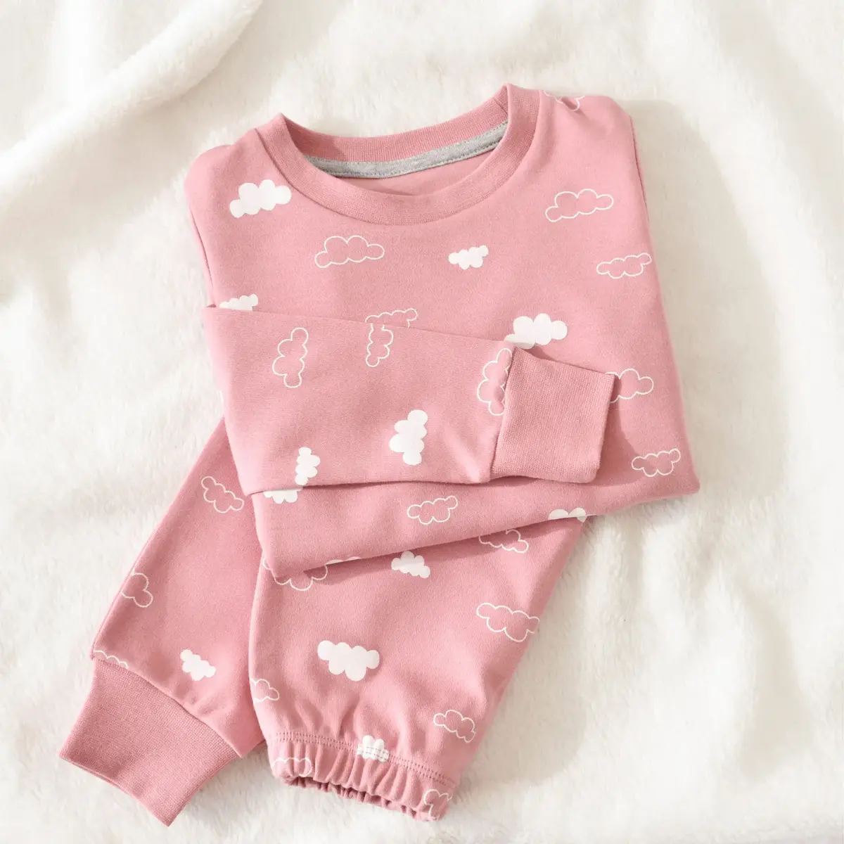 Bibaby Pijama Takımı Cute Cloudy Pembe
