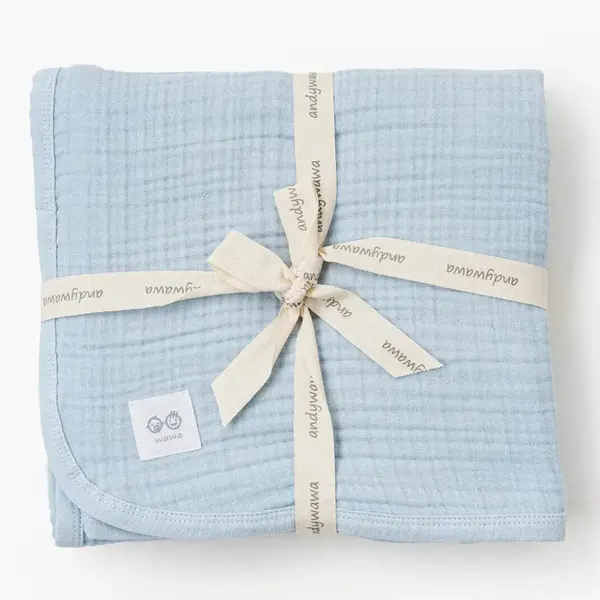 Andy Wawa Müslin Battaniye Home 105x120cm Mavi