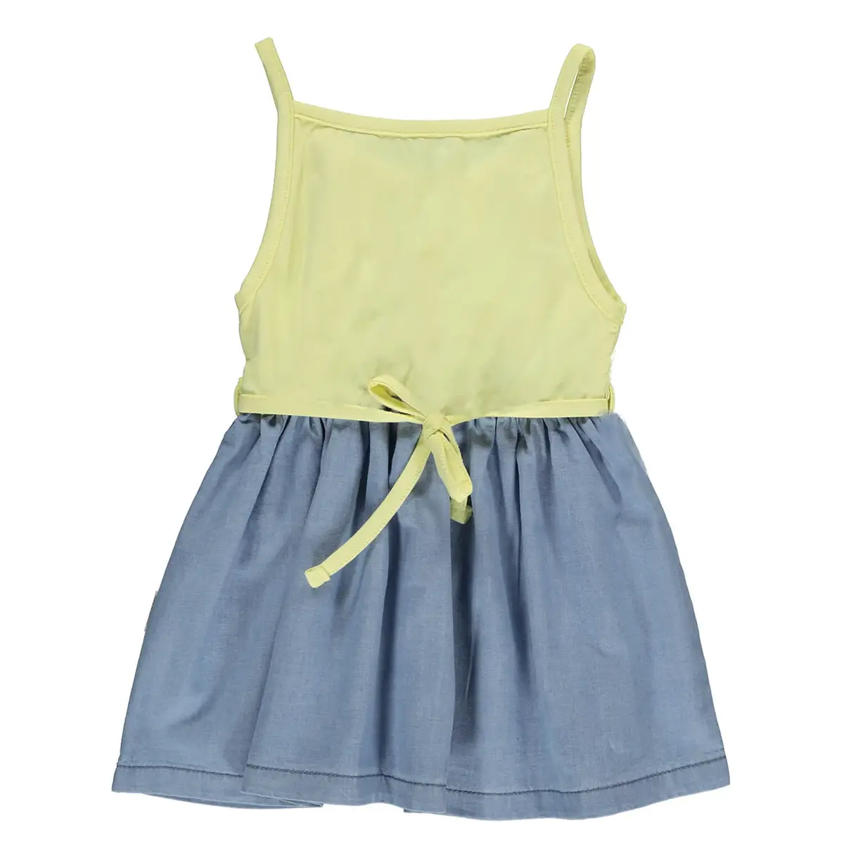 Overdo Elbise Tavşan Nakışlı Kot Sarı