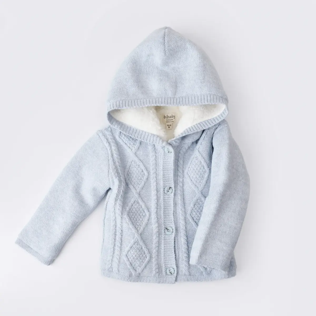 Bibaby Hırka Triko Desenli Welsoftlu Mavi Bibaby Hırka Triko Desenli Welsoftlu Mavi