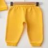 Mini Damla Pijama Takımı Penye Matweis Emprime Kamyon Baskılı Sarı