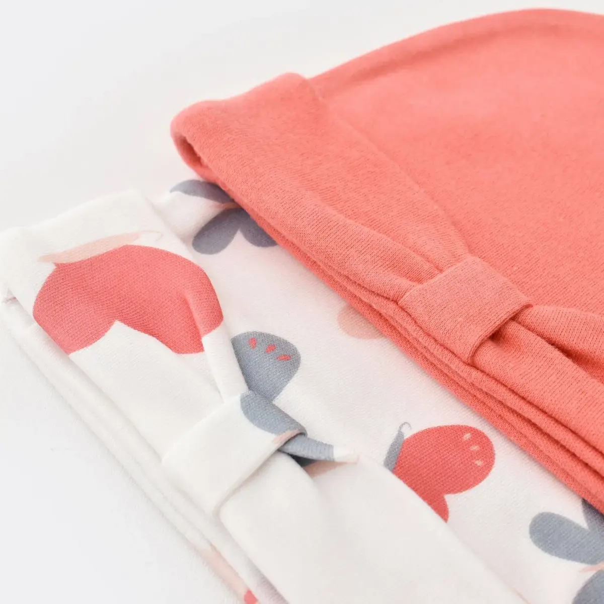 Bibaby Organik Şapka 2li Wild Flowers Coral