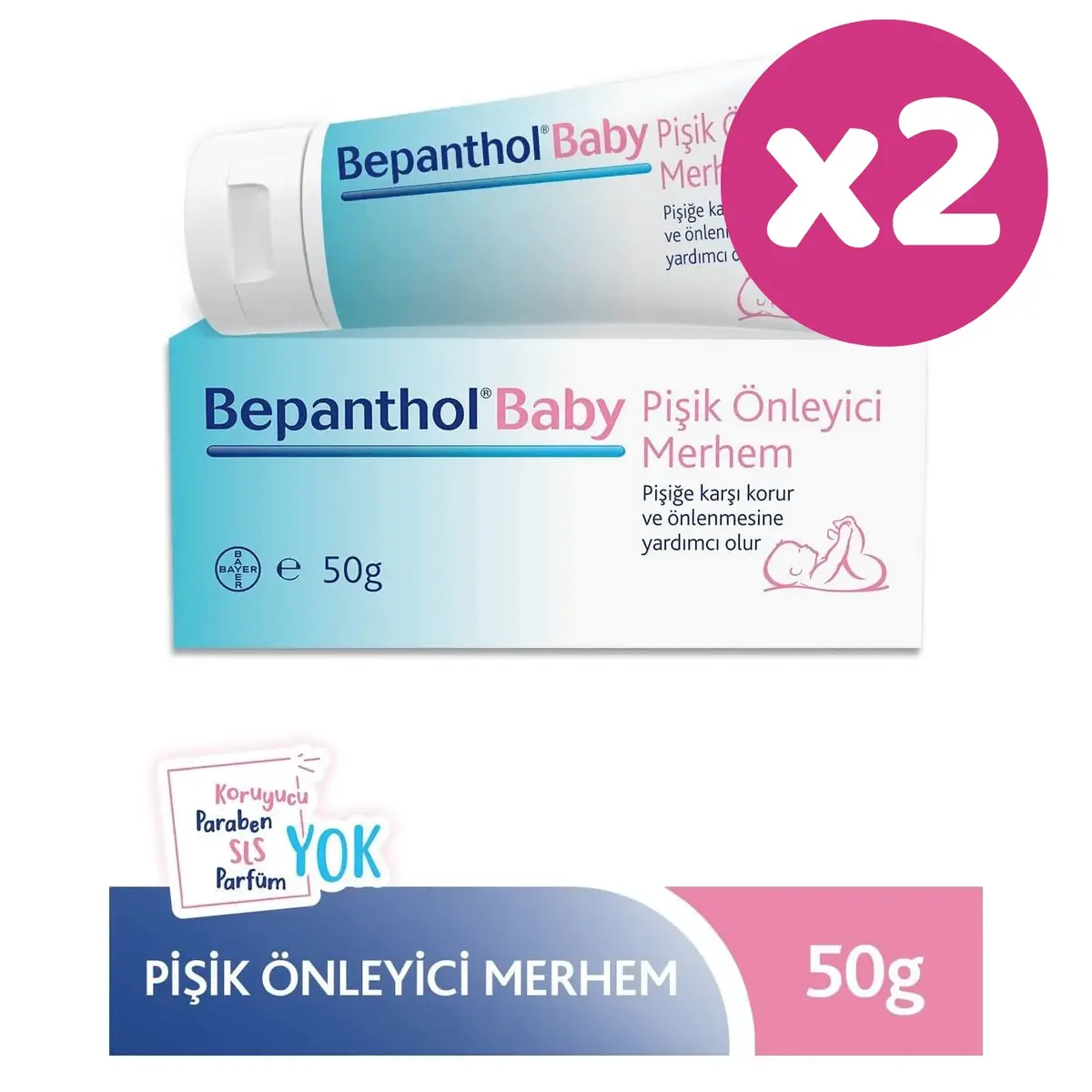Bepanthol Baby Pişik Önlemeye Yardımcı Merhem 50 gr x 2 Adet