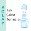 Mamajoo Kulplu Akıtmaz Eğitici Bardak 160 ml&Anti-Kolik Uç Powder Blue