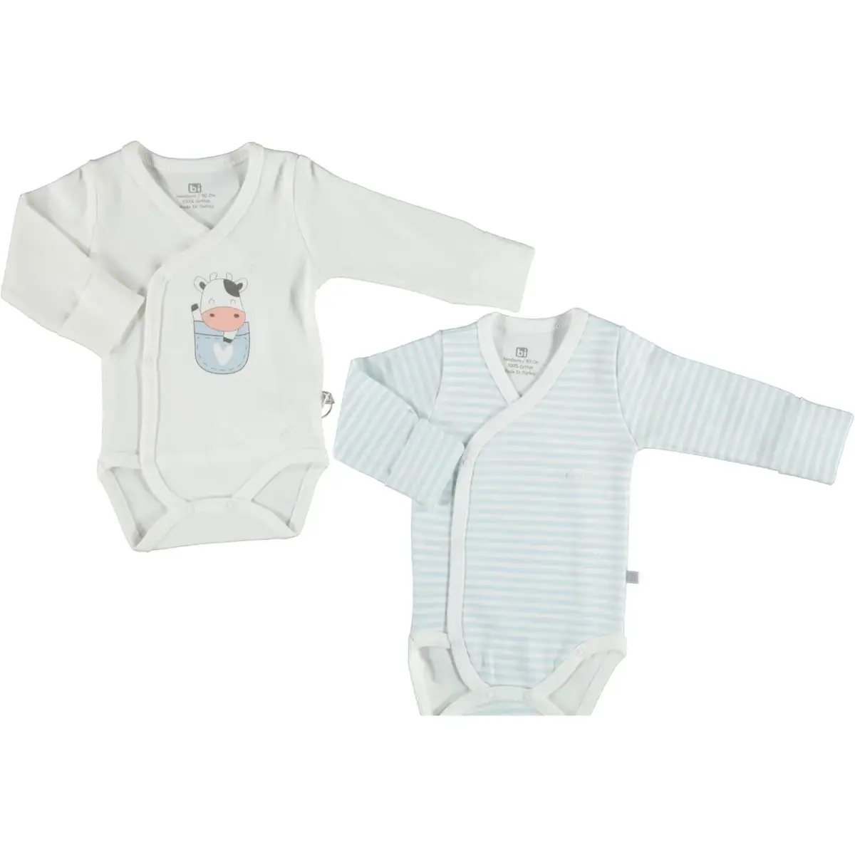 Bibaby Body Kruvaze Eldivenli 2li Smile Cow