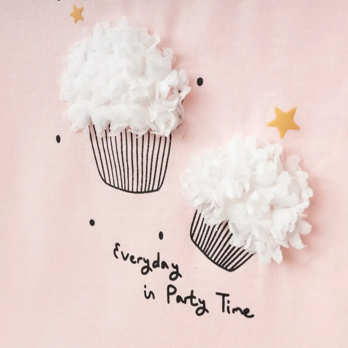 Winimo T-Shirt Cupcake Baskılı Pudra