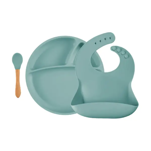 OiOi Blw Beslenme Seti Tabaklı 6+ Ay Aqua Green