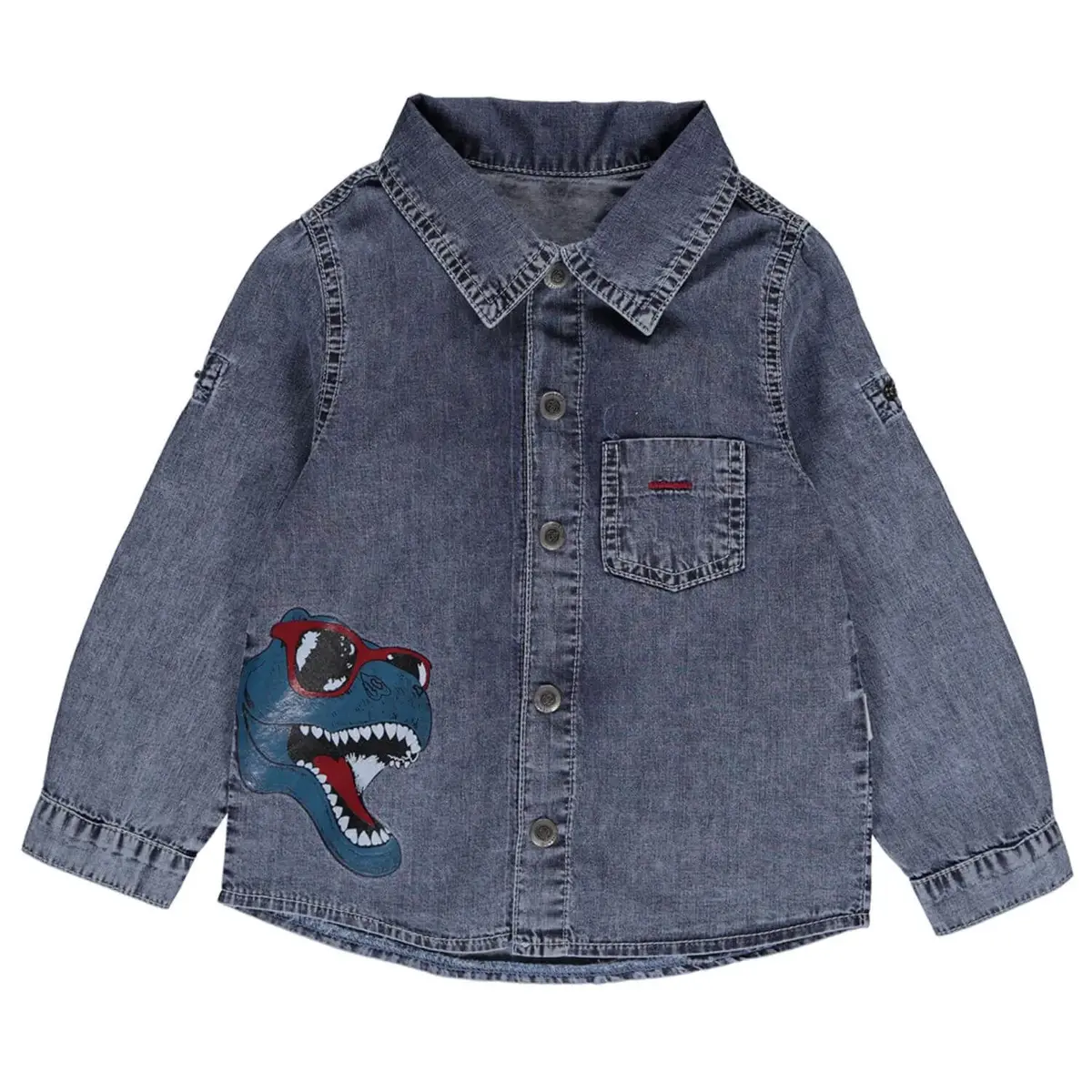 Overdo Gömlek Dinazor Baskılı Kot