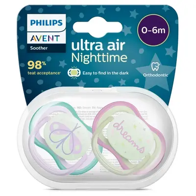 Philips Avent SCF376/19 Ultra Air Gece Emzik 0-6 Ay 2li Kız