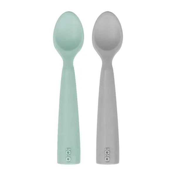 OiOi Nam Nam Kaşık 2li 6+ Ay River Green - Powder Grey