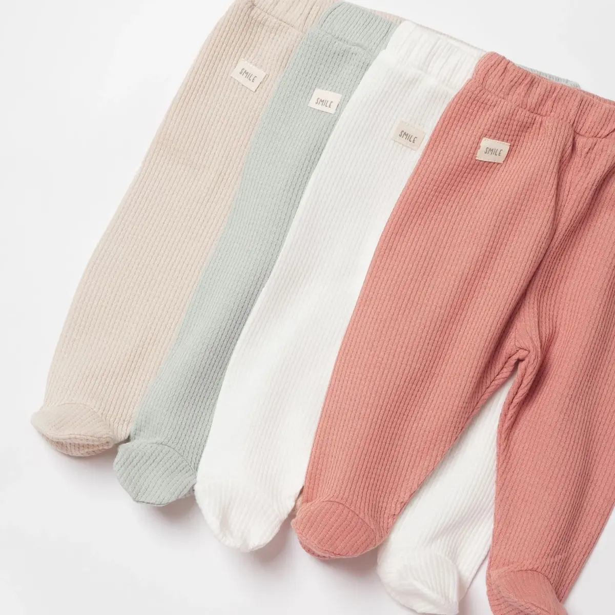 Bibaby Organik Pantolon Patikli Waffle Smile Mint