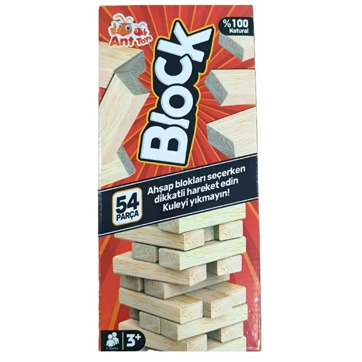 Ant Block 54 Parça Ahşap Jenga