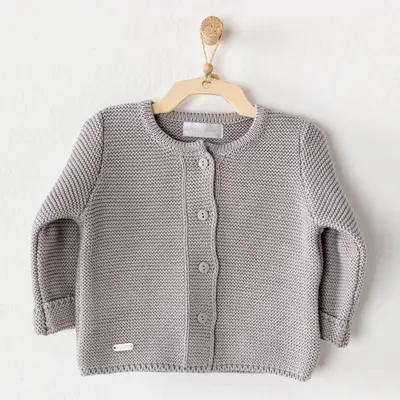 Andy Wawa Ceket Knitwear Basic Gri Melanj