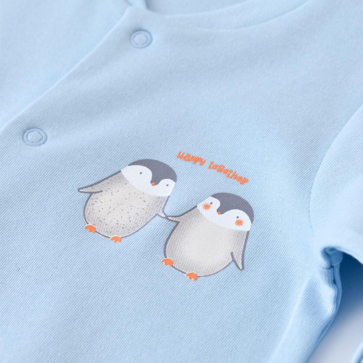 Bibaby Organik Tulum Hello New Penguins Mavi