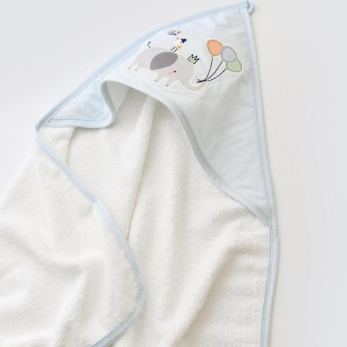 Bibaby Havlu Flying Elephant Ekru - Mavi