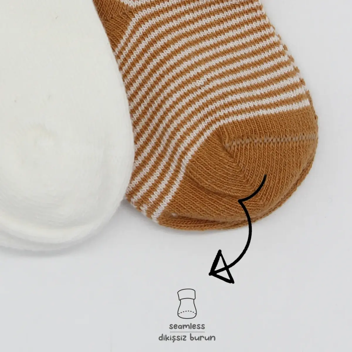 Bibaby Çorap Soket 3lü Bistyle Pati Penye Hardal