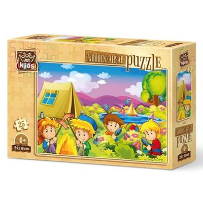 Art Kids Meraklı Kampçılar Ahşap Puzzle 25 Parça