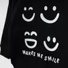 Bebolly Sweatshirt Makes Me Smile Baskılı  Siyah