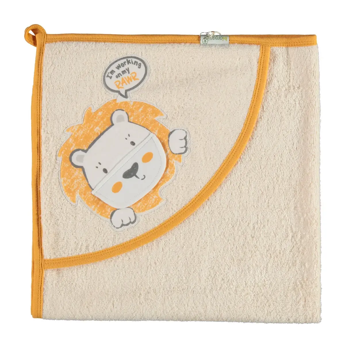 Bibaby Organik Havlu Roar Leo Ekru - Hardal