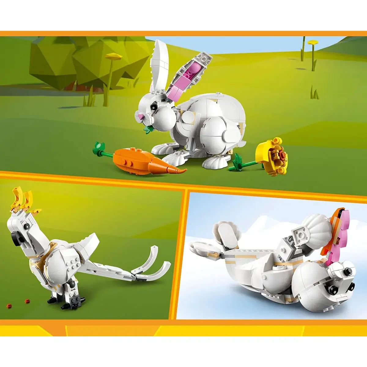 LEGO Creator 3’ü 1 Arada Beyaz Tavşan 31133 Oyuncak Yapım Seti 31133