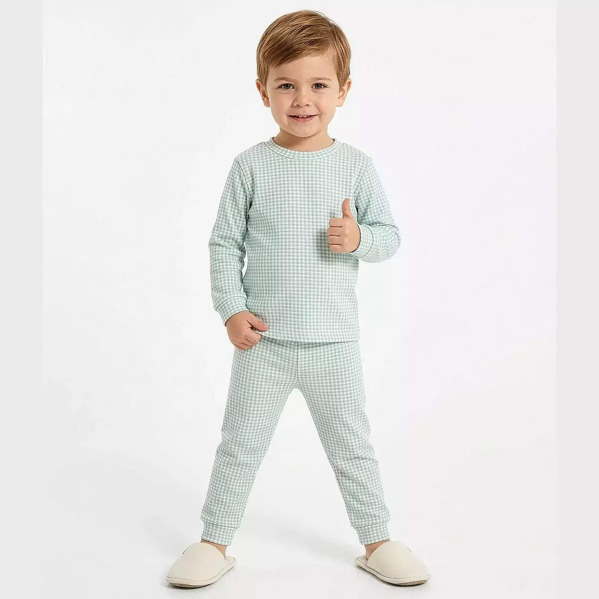 Ella Bonna Pijama Takımı Yeşil Ekose