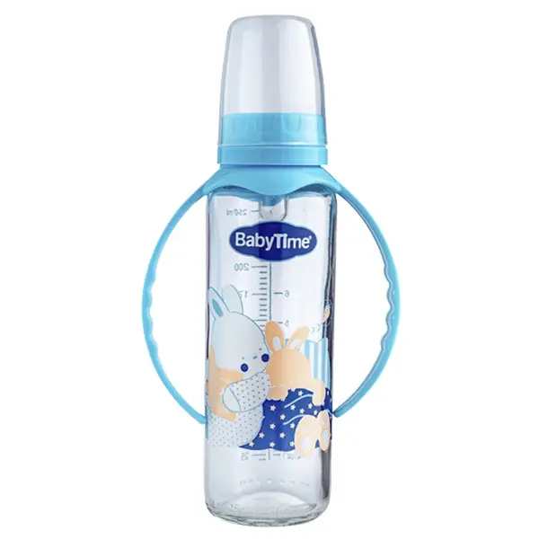 Baby Time Klasik Cam Biberon Silikon Kiraz Uçlu 225ml