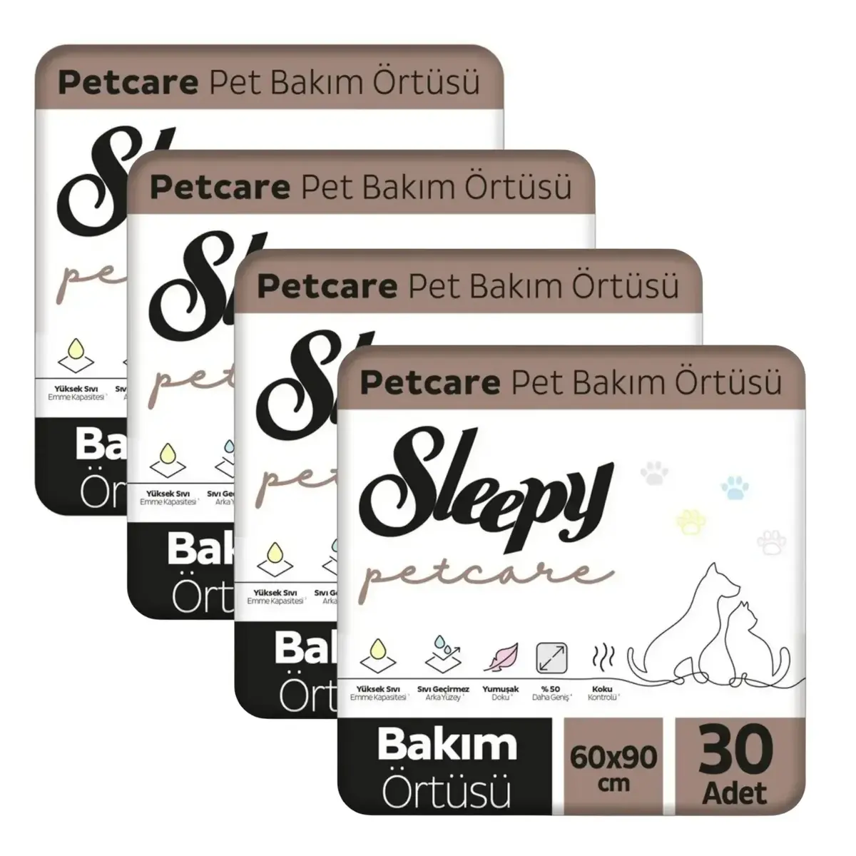 Sleepy Petcare Pet Bakım Örtüsü 30lu x 4 Adet (120 ADET)