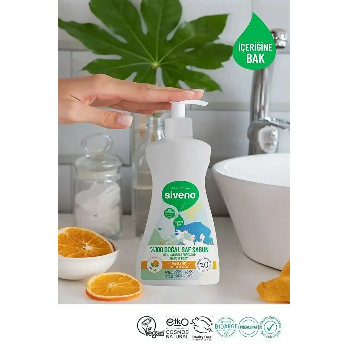 Siveno %100 Portakal Yağlı Doğal Sıvı Sabun 300ml