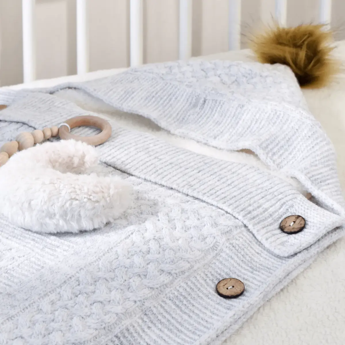 Bibaby Kundak Triko Elegance Gri Melanj