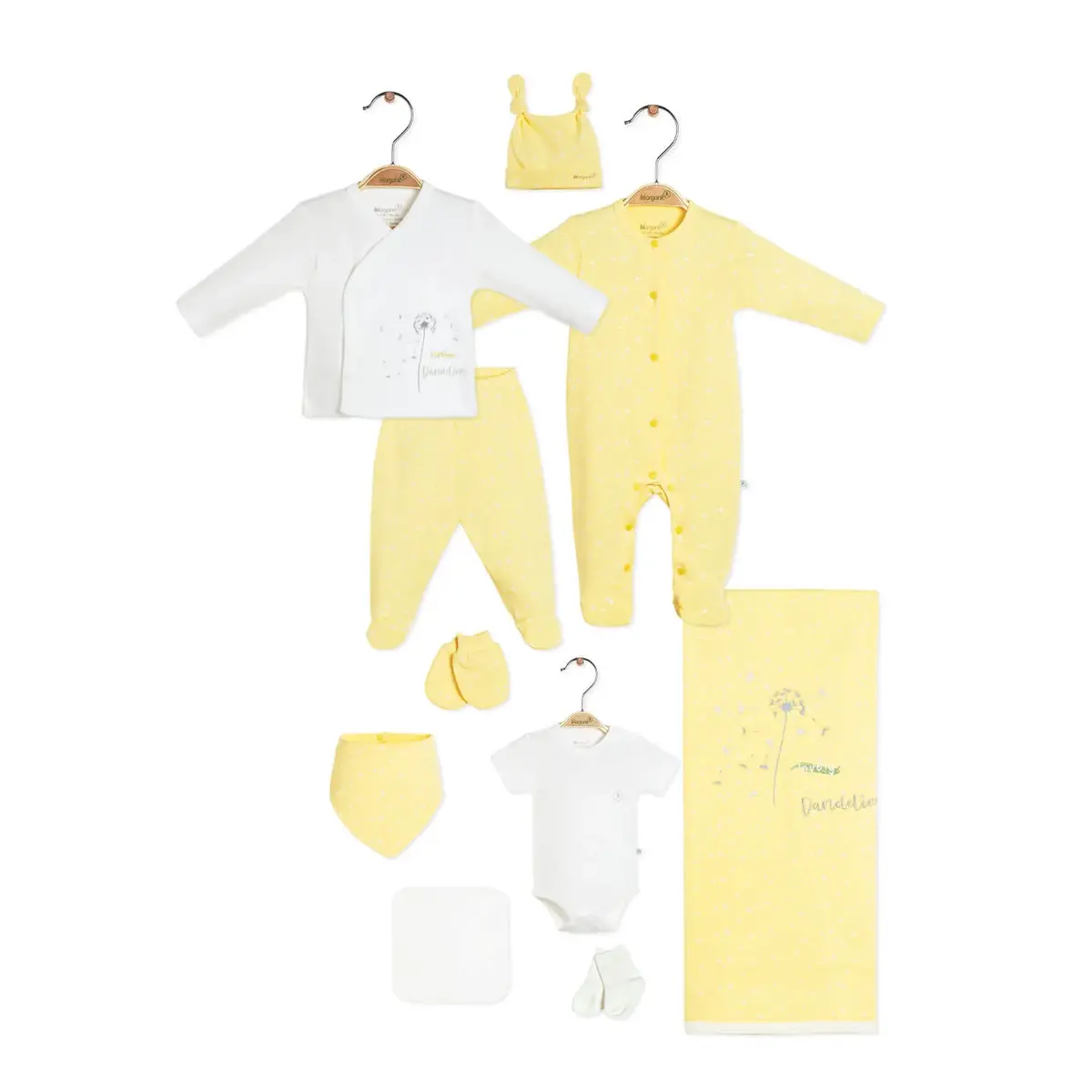 Bibaby Organik Hastane Çıkışı 10lu Fly Dandelions Sarı - Ekru