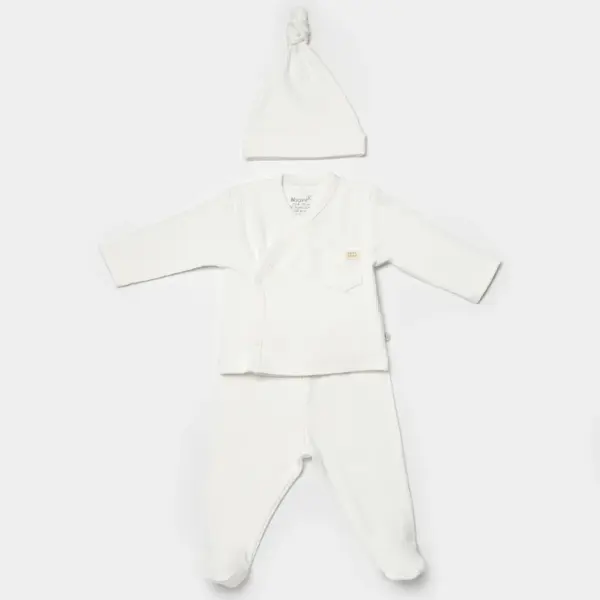 Bibaby Organik Zıbın Takımı 3lü Modal Nature Relax Baby Ecru