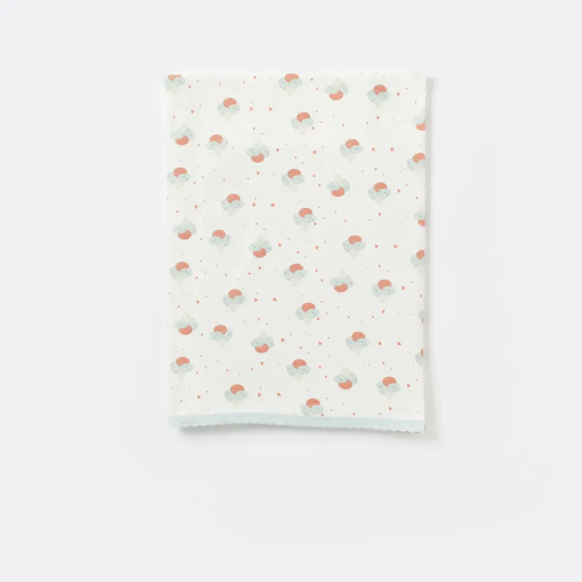 Bibaby Organik Zıbın Takımı Battaniyeli Tüllü Pretty Ears Bunny Mint - Ekru