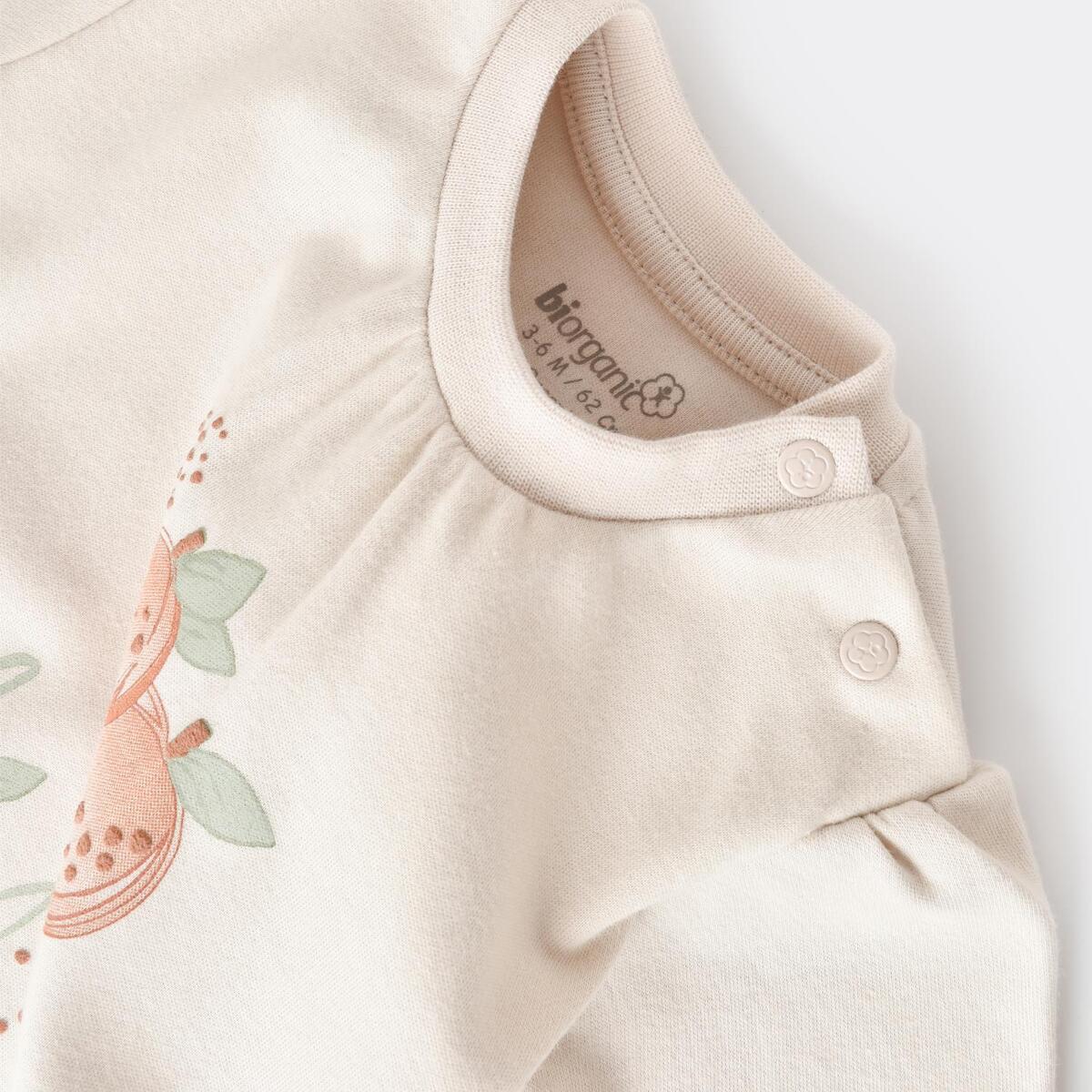 Bibaby Organik 2li Takım Şortlu Summer Fruit Light Cream - Caramel