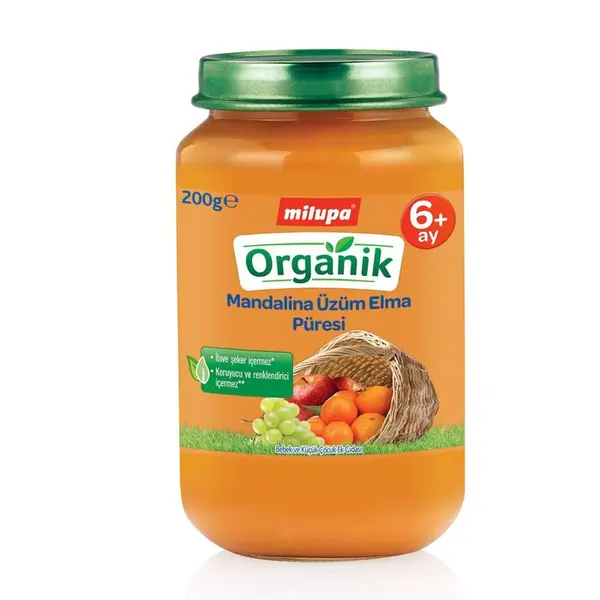 Milupa Organik Mandalina Üzüm Elma Kavanoz Maması 200 gr