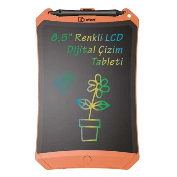Wicue LCD Dijital Mıknatıslı Renkli Çizim Tableti 8,5" Turuncu
