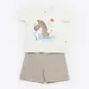 Bibaby 2li Takım Şortlu Adventure Zebra Ekru