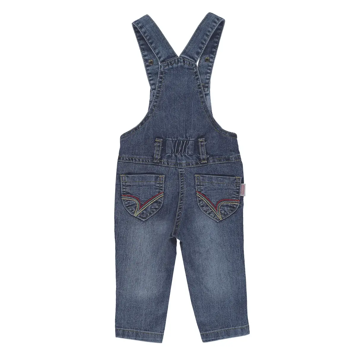 Overdo Salopet Kedi Nakışlı Mavi Denim