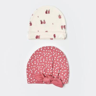 Bibaby Organik Şapka 2li Little Love Rose Dry