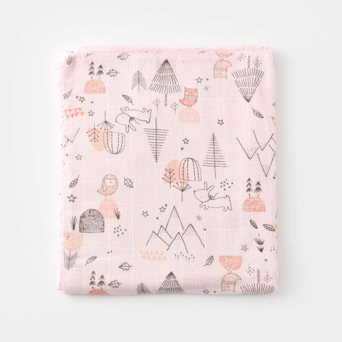 Bibaby Müslin Battaniye Mountain Pembe