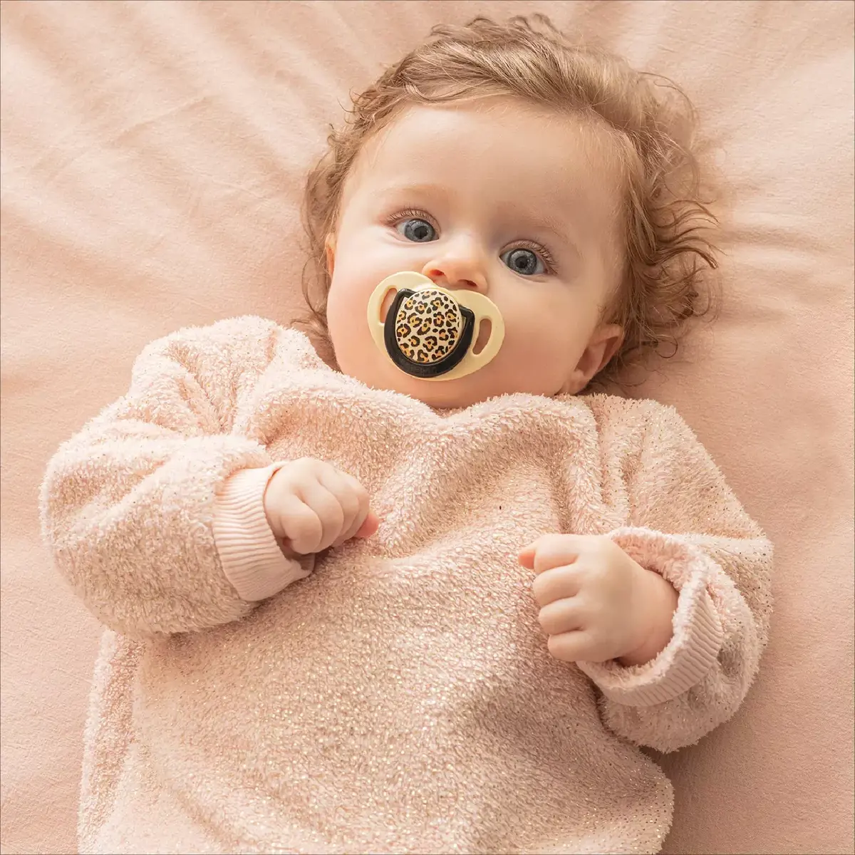 Mamajoo Silikon Emzik 2li & Sterilizasyon Saklama Kutusu 6+ Ay Bej Leopar