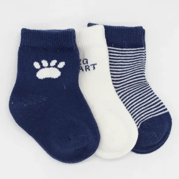 Bibaby Çorap Soket 3lü Bistyle Pati Penye İndigo