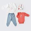 Bibaby Organik Zıbın Takımı Wild Flowers Prematüre Spring Blue