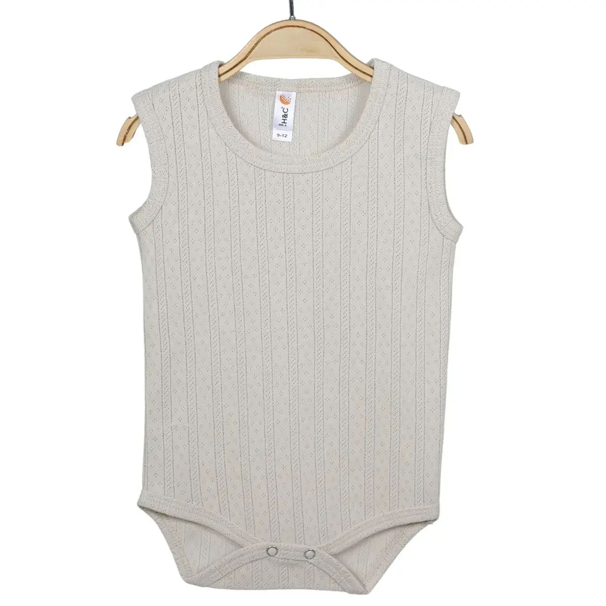 Hvc Atlet Body Jakarlı Çizgili Bej