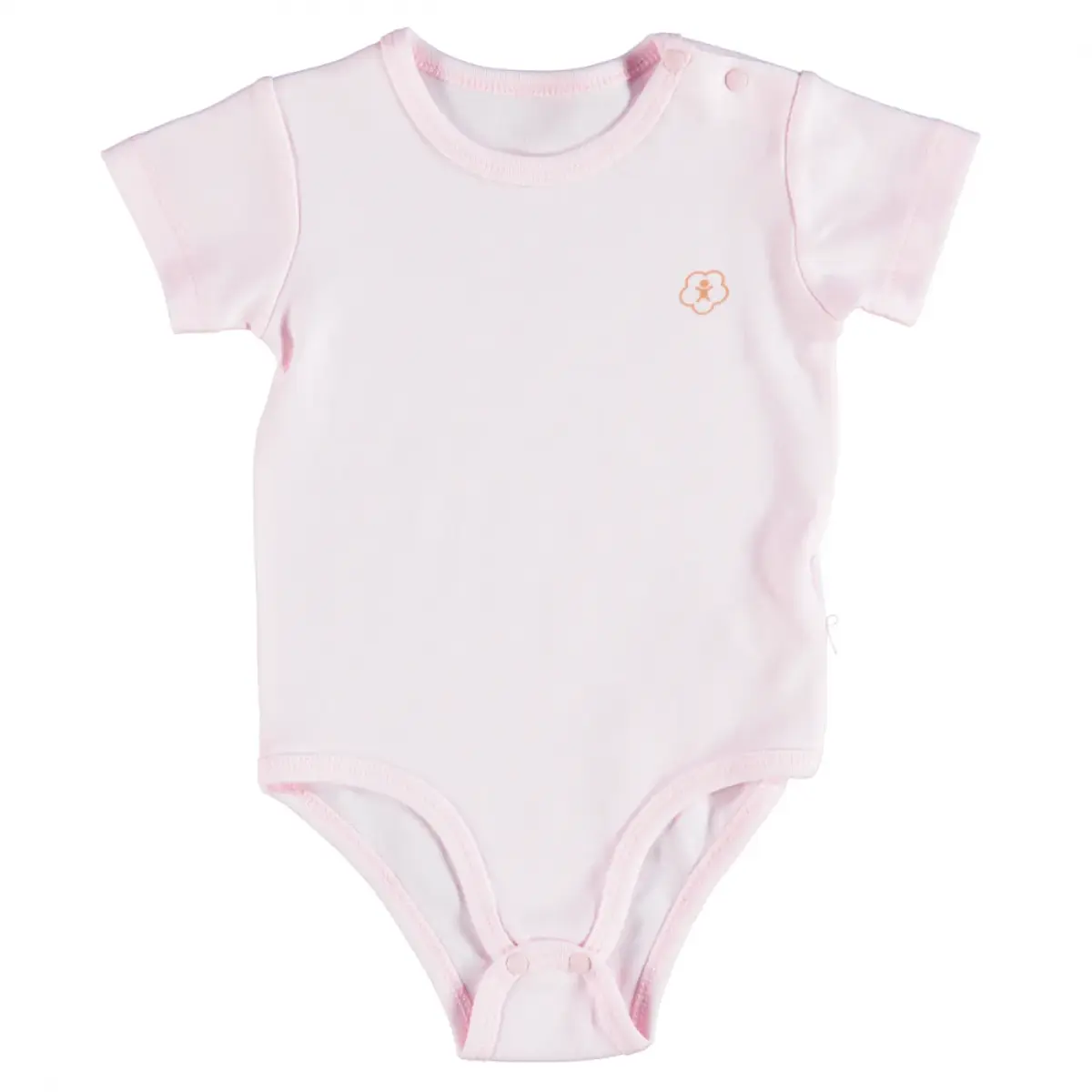 Bibaby Organik Body Kısa Kol Basic Pembe