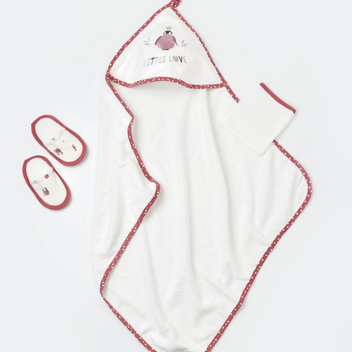 Bibaby Organik Bornoz Takımı Little Love Rose Dry