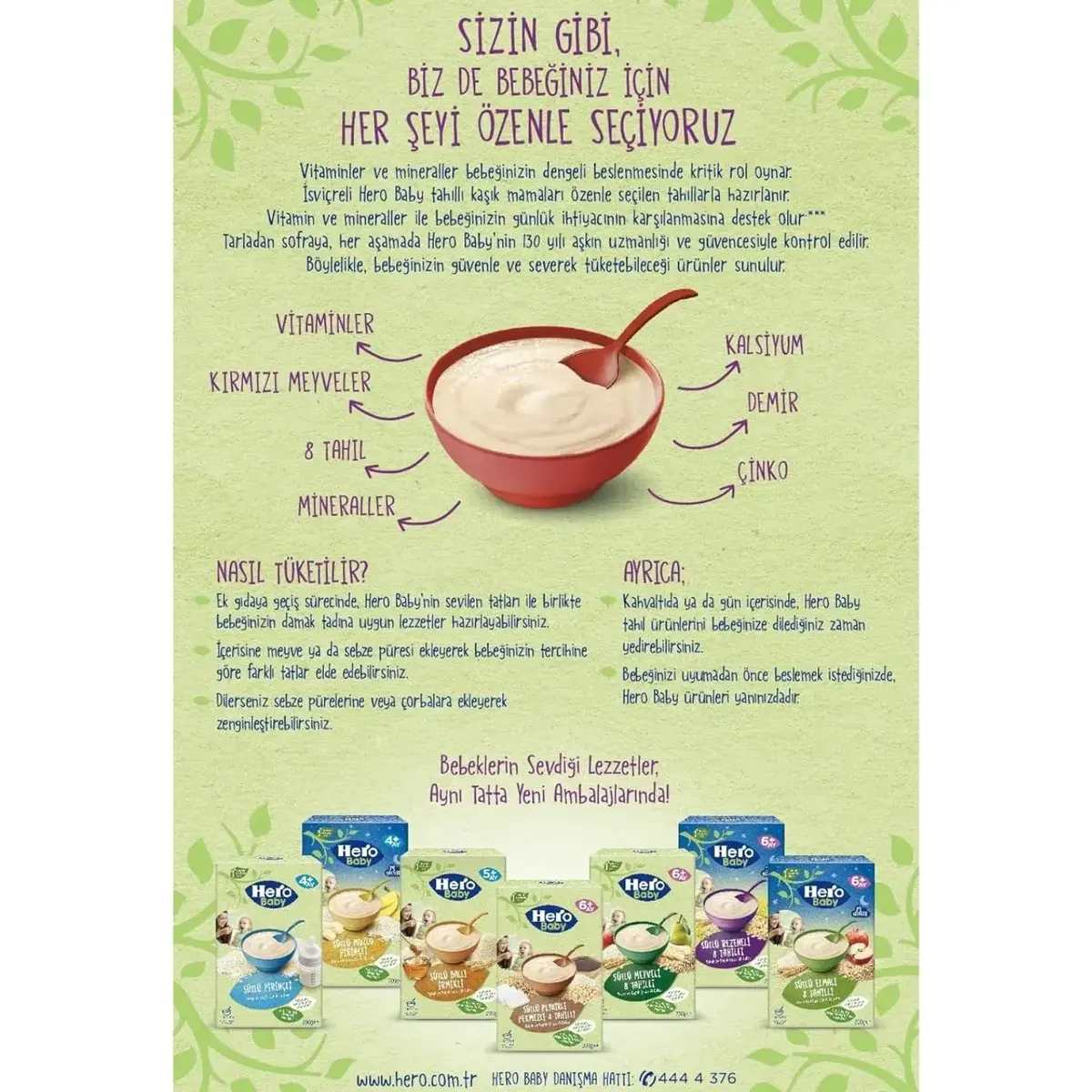 Hero Baby Kaşık Maması Sütlü Kırmızı Meyveli  8 Tahıllı 200 Gr
