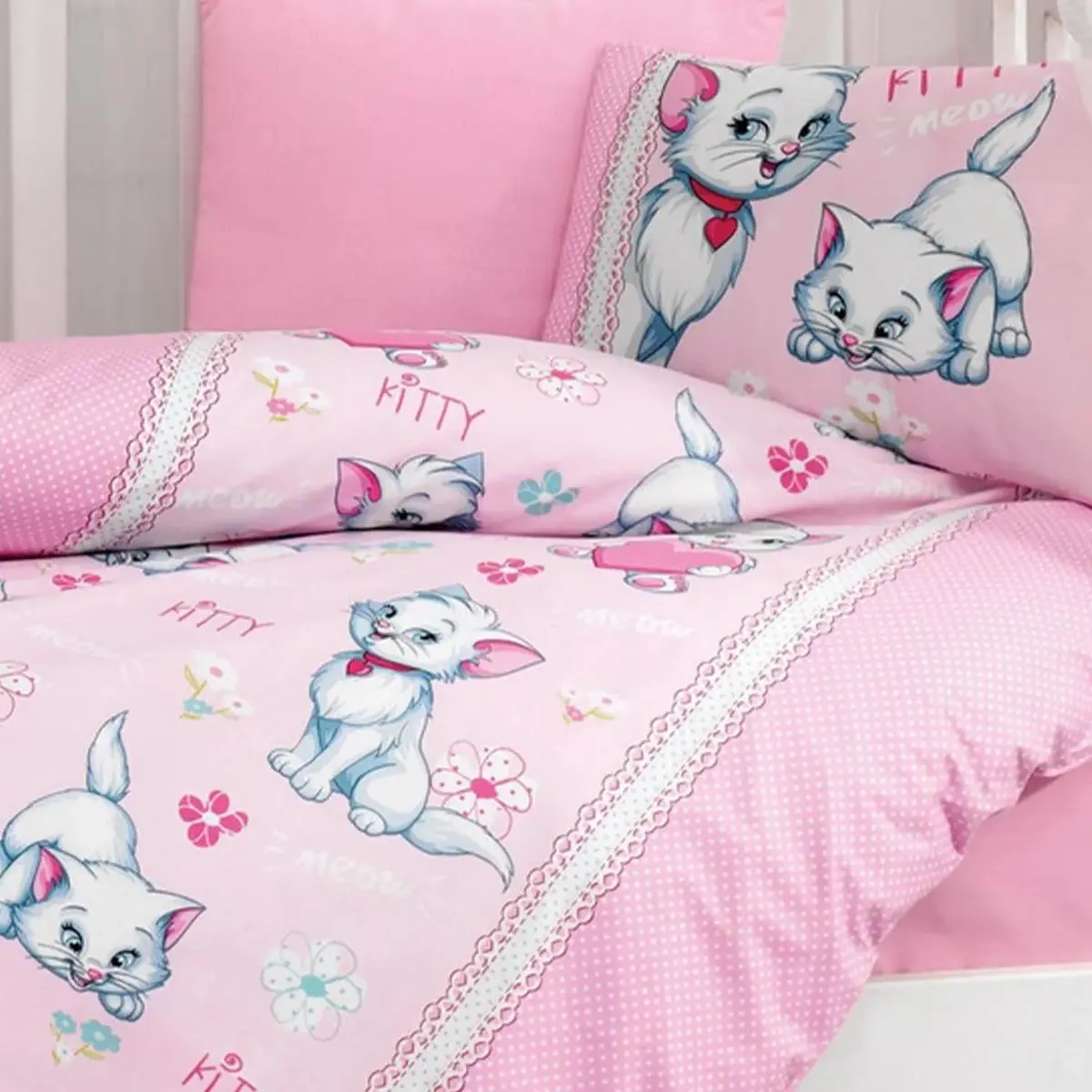 Cottonbox Bebek Nevresim Takımı Miyav Pembe