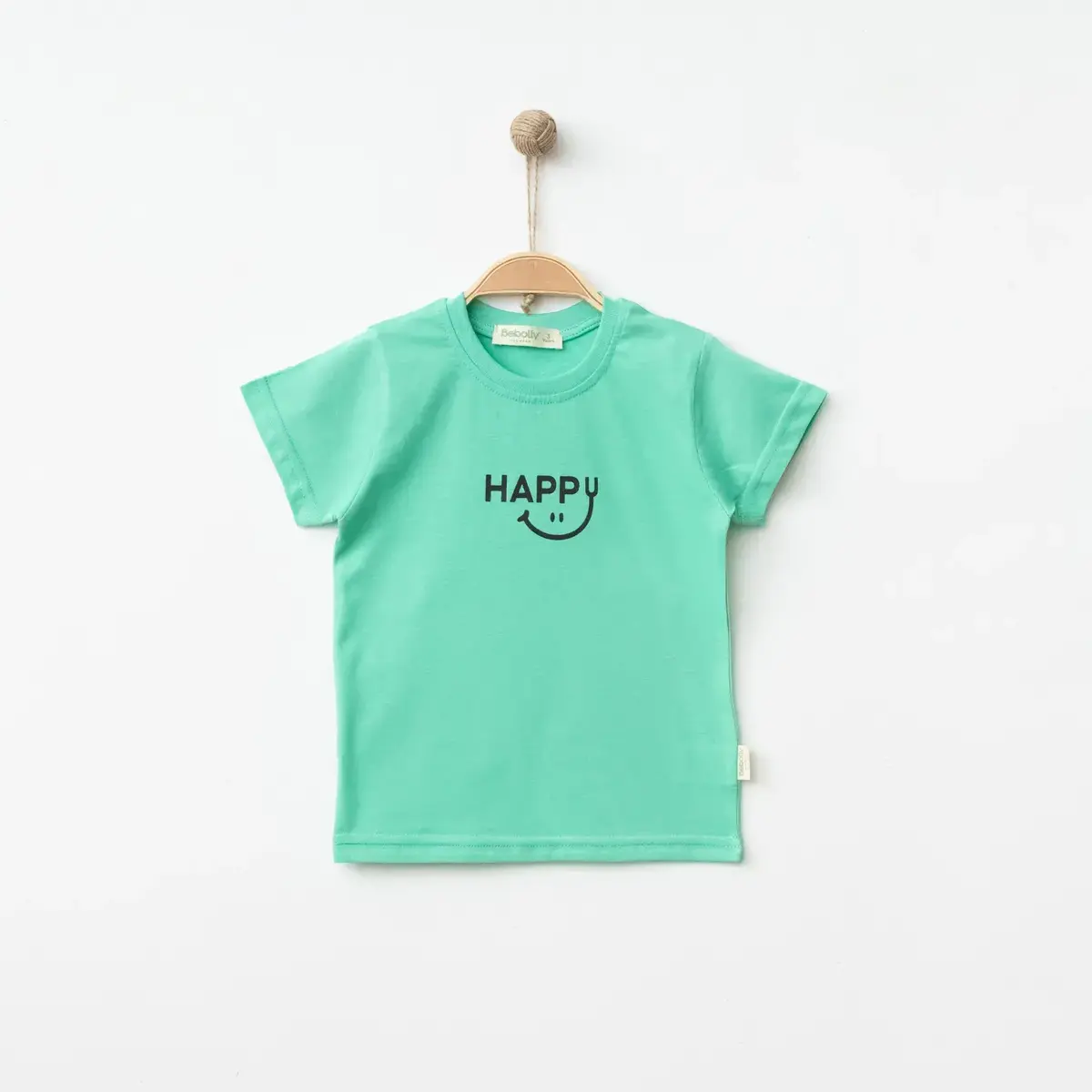 Bebolly T-shirt Happy Baskılı Mint
