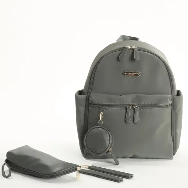 M&Y Collection Diamond Deri Sırt Çantası Gri